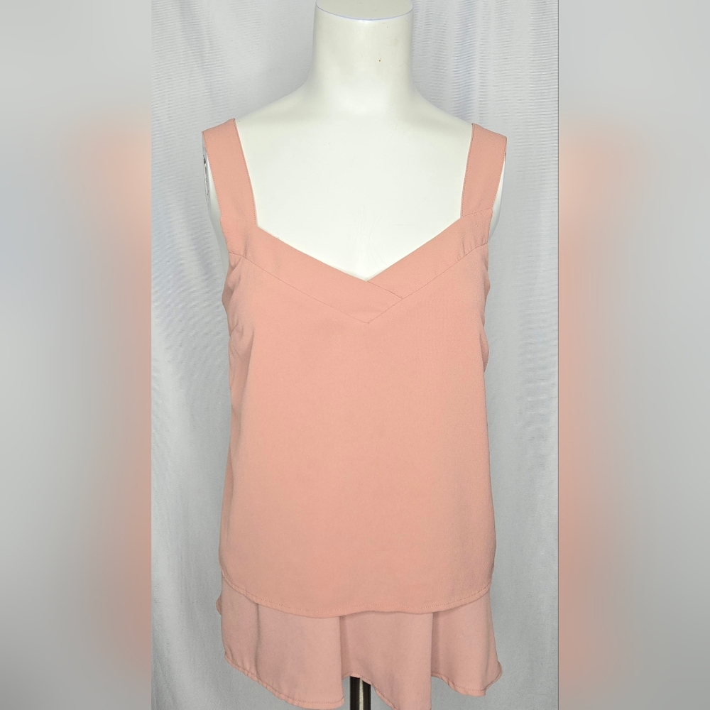 Banana Republic Dusty Rose Pink Layered V-Neck Cami Tank Top NWOT Size S